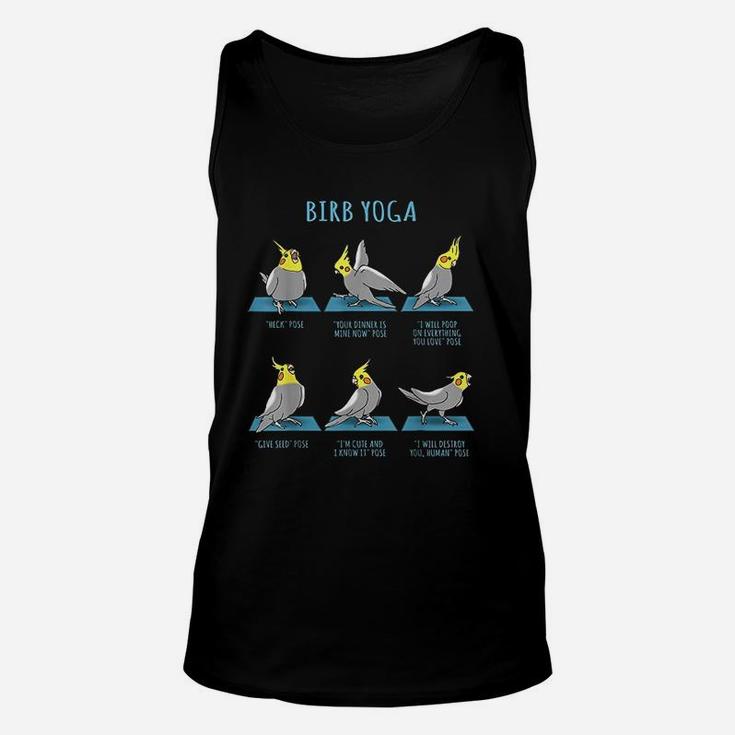 Funny Cockatiel Yoga Poses Birb Memes Cute Parrot Doodle Unisex Tank Top