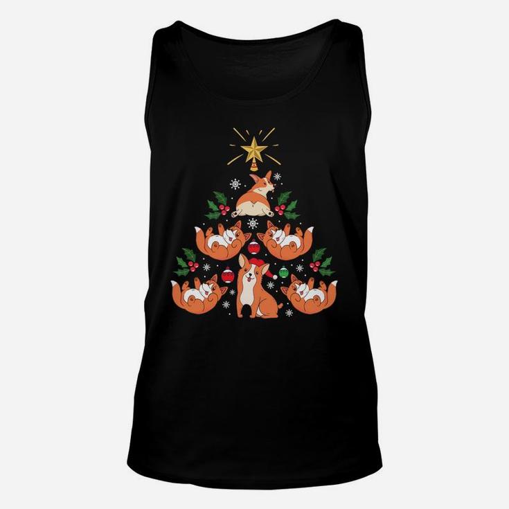 Funny Corgi Christmas Tree Clothing Holiday Gift Dog Lover Sweatshirt Unisex Tank Top