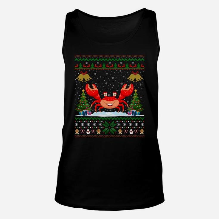 Funny Crabs Xmas Gift Santa Hat Ugly Crab Christmas Sweatshirt Unisex Tank Top