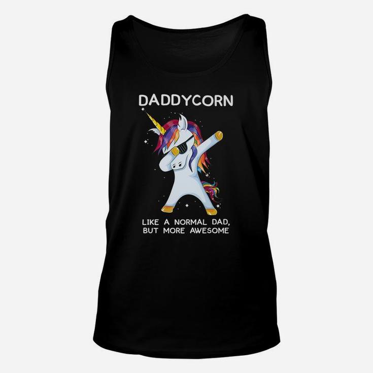 Funny Dabbing Unicorn Daddycorn Dab Unicorns Dad, Daddy Gift Unisex Tank Top