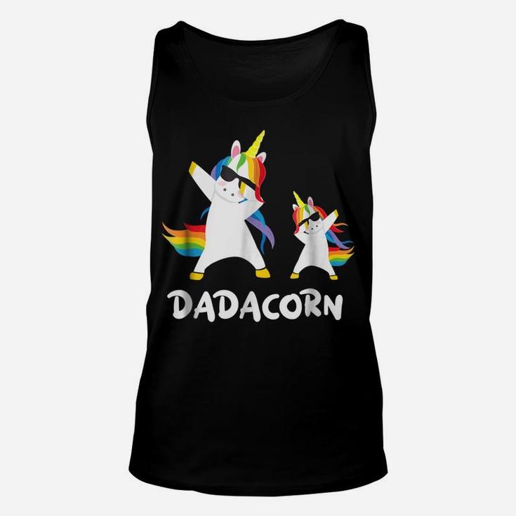 Funny Dad Unicorn Dadacorn Dabbing T Shirt Daddy Father Gift Unisex Tank Top