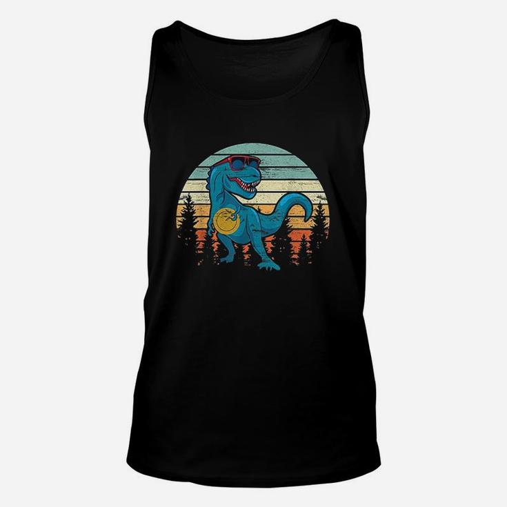 Funny Disc Golf Gift Dinosaur Disc Golf Player Father Unisex Tank Top