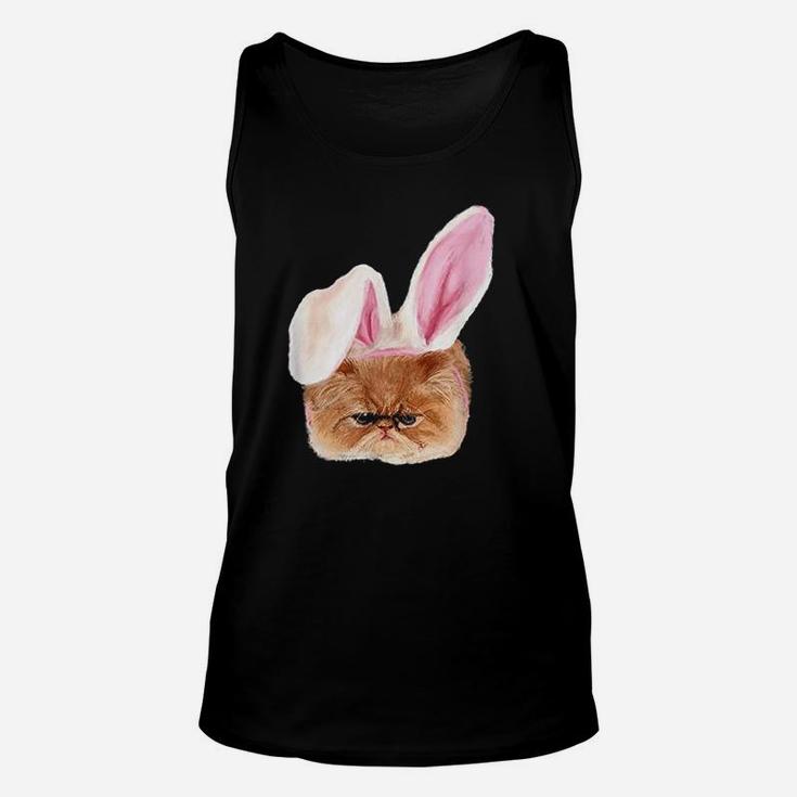 Funny Easter Persian Cat Bunny Ears Adorable Cat Face Fluffy Unisex Tank Top