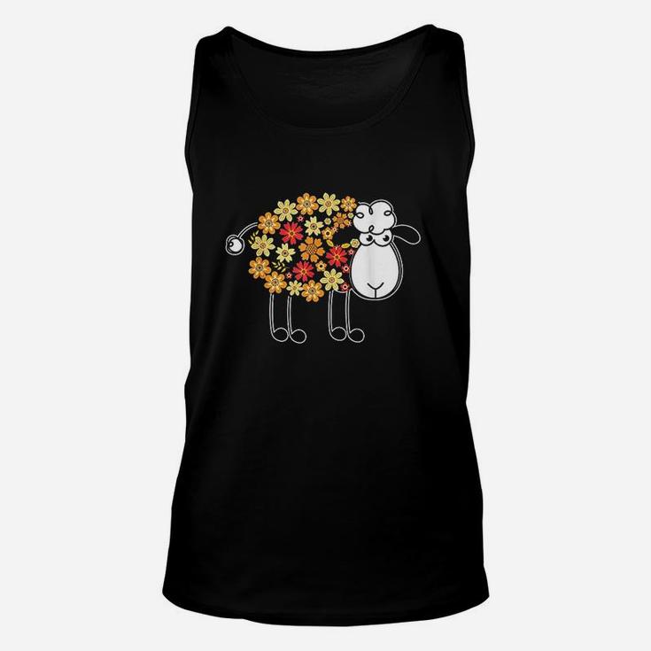 Funny Flower Sheep Design For Farming Lovers Unisex Tank Top