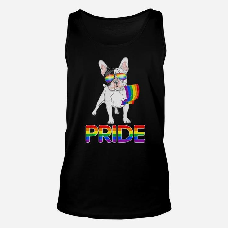 Funny Gay Pride Lgbt Rainbow Flag Shirt French Bulldog Gift Unisex Tank Top