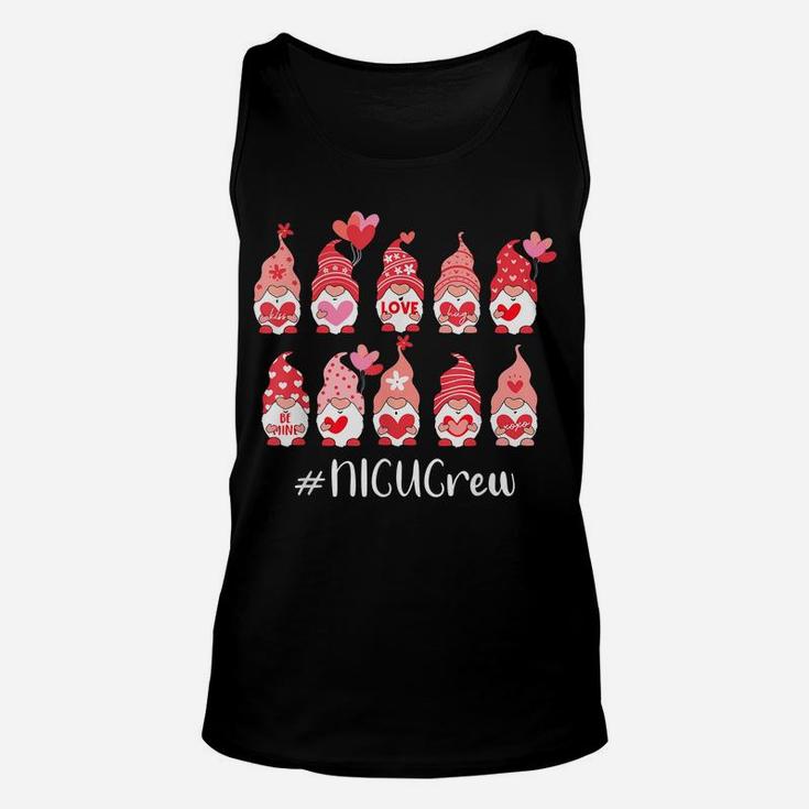 Funny Gnome With Hearts Nicu Crew Valentine's Day Matching Unisex Tank Top