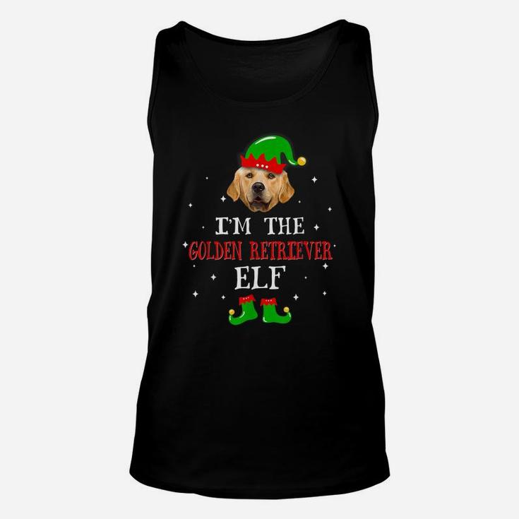 Funny Golden Retriever Elf Christmas Dog Dad Dog Mom Unisex Tank Top