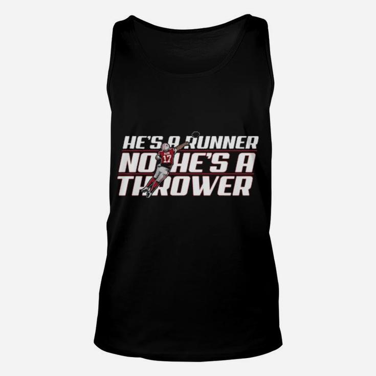 Funny Hes A Runner No He Is A Thrower Unisex Tank Top