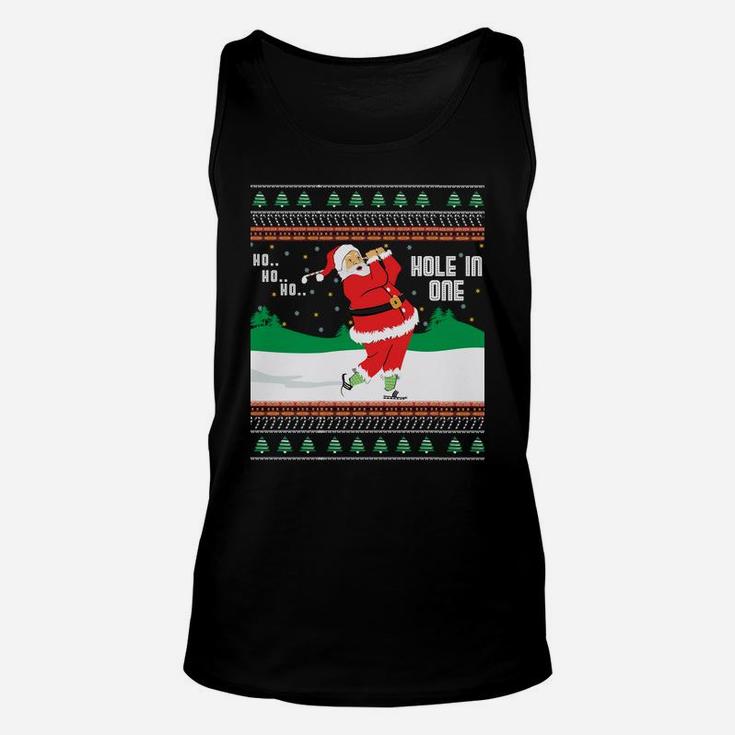 Funny Ho Ho Ho Ugly Santa Golf Christmas Sweater Jumper Sweatshirt Unisex Tank Top