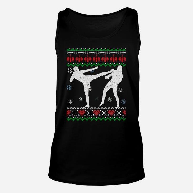 Funny Kickboxing Ugly Christmas Martial Arts Xmas Sport Sweatshirt Unisex Tank Top