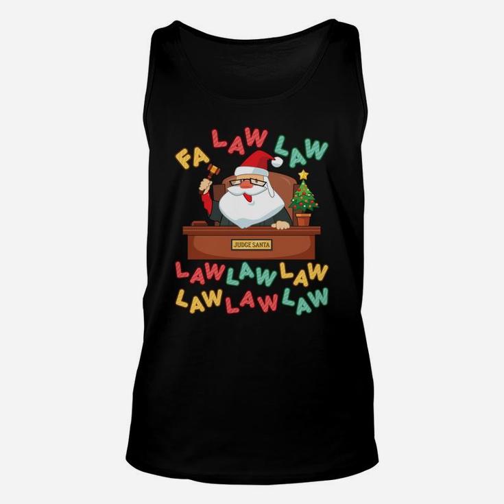 Funny Lawyer Christmas Santa Hat Fa Law Quote Holiday Sweatshirt Unisex Tank Top