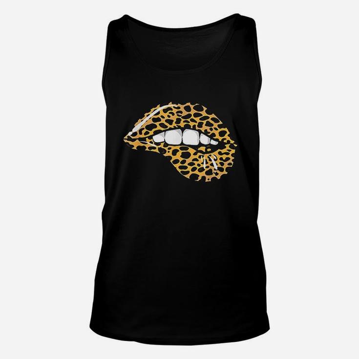Funny Leopard Lips Cool Women Mouth Cheetah Lipstick Gift Unisex Tank Top