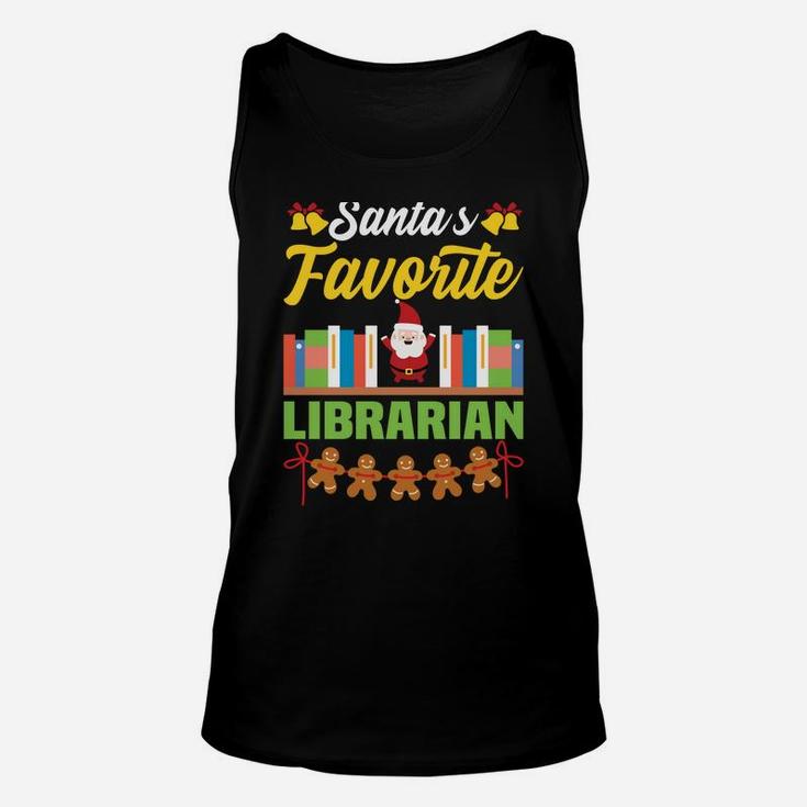 Funny Librarian Christmas Library Books Unisex Tank Top