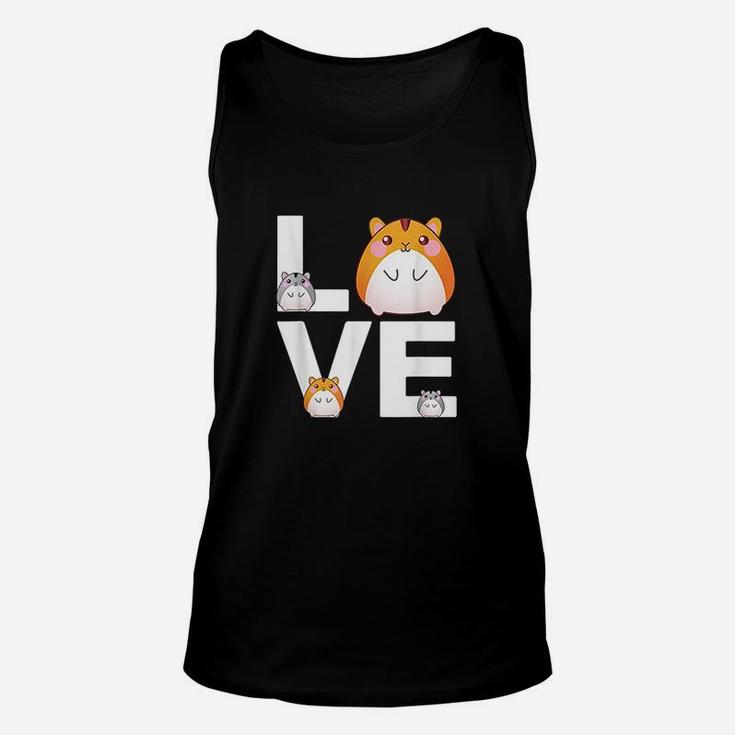Funny Love Hamsters Animal Toys Pets Lovers Unisex Tank Top