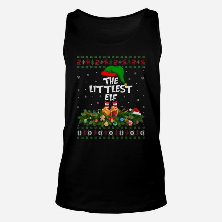 Funny Matching Family Ugly The Littlest Elf Christmas Unisex Tank Top
