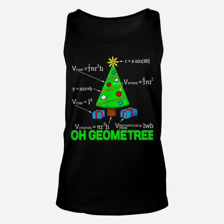 Funny Math Geometry Christmas Tree Geometree Teacher Unisex Tank Top