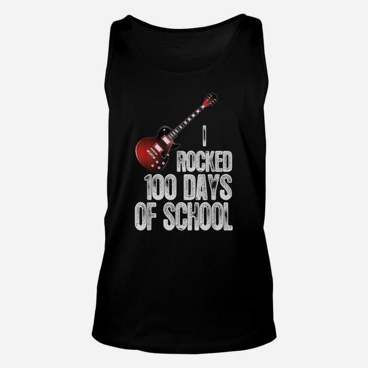 Funny Music 100Th Day Of School I Rocked 100 Days Of School Unisex Tank Top