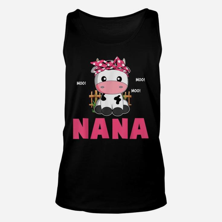 Funny Nana Cow Cute Cow Farmer Birthday Matching Family Unisex Tank Top