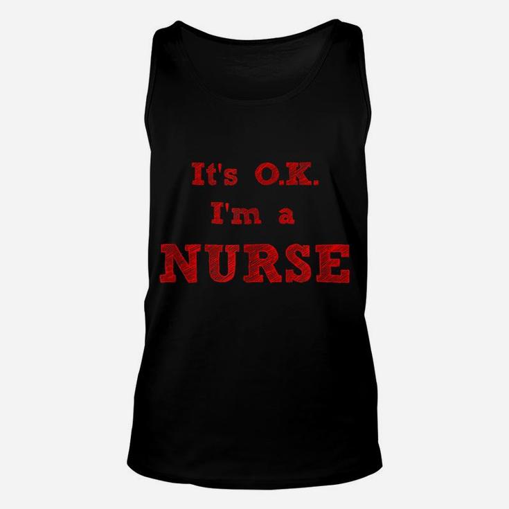 Funny Nurse Design In Red Lettering For Nurses Students Unisex Tank Top