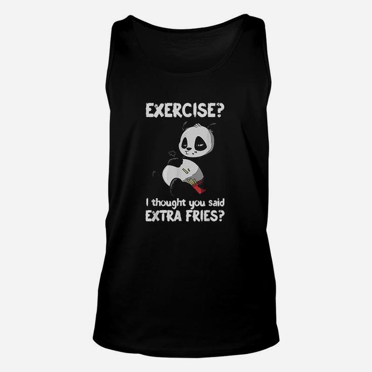 Funny Panda Exercise I Thought You Said Extra Fries Unisex Tank Top