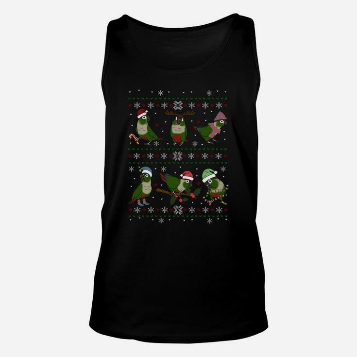 Funny Parrot Doodle Green Cheeked Conure Ugly Christmas Sweatshirt Unisex Tank Top