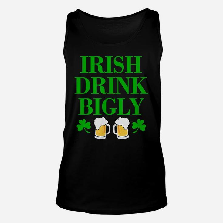 Funny Saint Patrick Day Shirt For St Patty Irish Green Text Unisex Tank Top