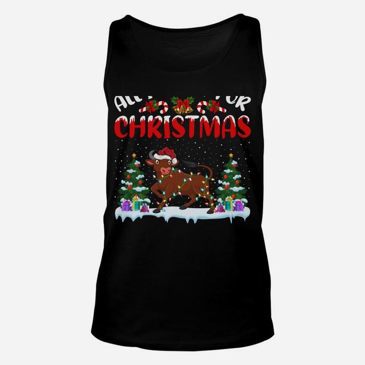 Funny Santa Hat All I Want For Christmas Is A Buffalo Unisex Tank Top