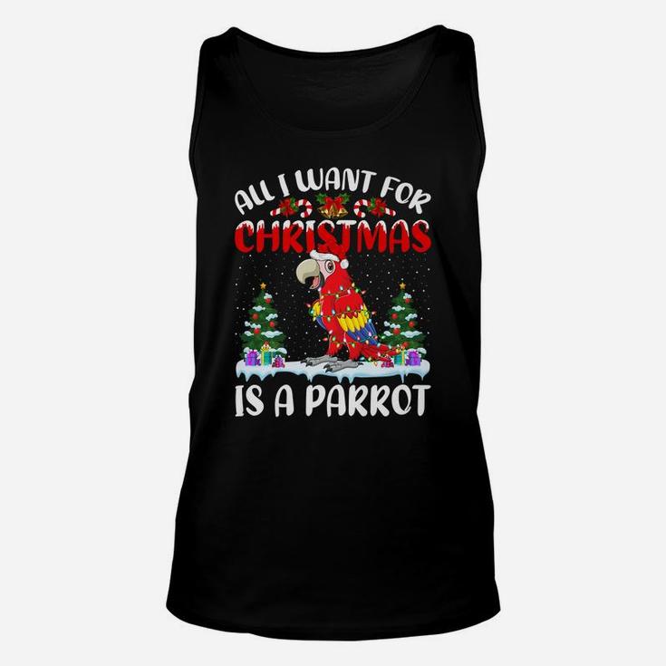 Funny Santa Hat All I Want For Christmas Is A Parrot Unisex Tank Top
