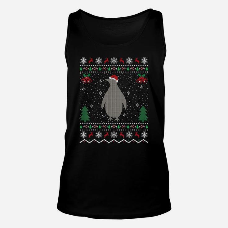 Funny Santa Hat Penguin Xmas Gift Ugly Penguin Christmas Unisex Tank Top