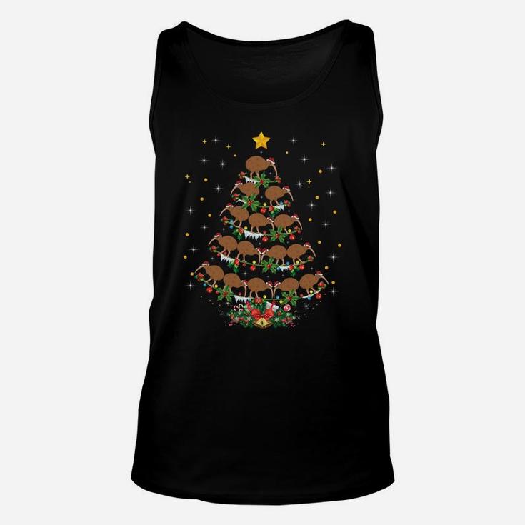 Funny Santa Kiwi Bird Lover Xmas Gift Kiwi Christmas Tree Unisex Tank Top