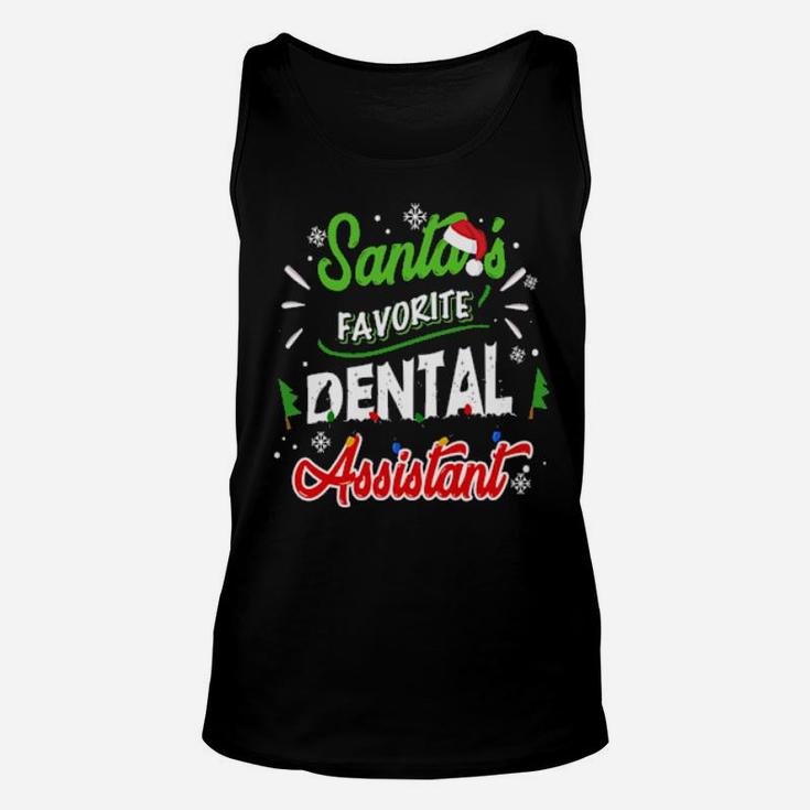 Funny Santa's Favorite Dental Assistant Unisex Tank Top