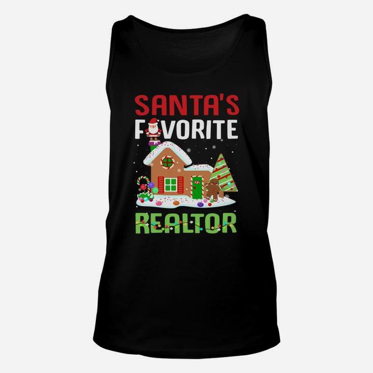 Funny Santa's Favorite Realtor Estate Agent Christmas Gift Sweatshirt Unisex Tank Top