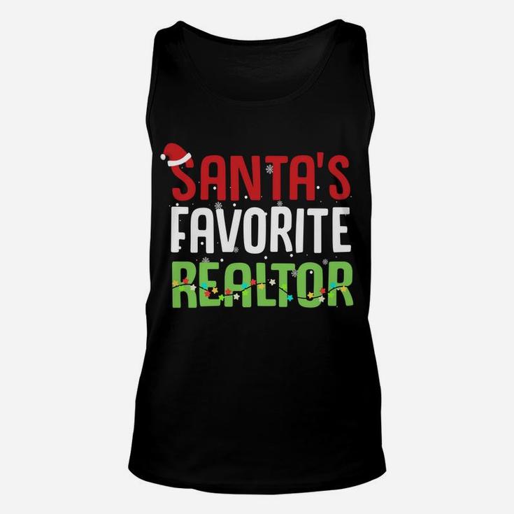 Funny Santa's Favorite Realtor Estate Agent Christmas Gift Unisex Tank Top