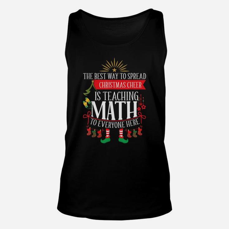 Funny Sarcastic Cool Elf Cheer Math Teacher Christmas Unisex Tank Top