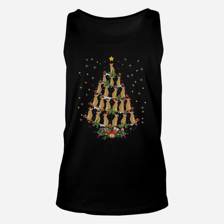 Funny Serval Animal Lover Xmas Gift Serval Christmas Tree Sweatshirt Unisex Tank Top