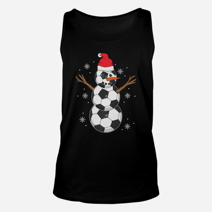 Funny Soccer Ball Snowman Sport Lover Gift Christmas Holiday Unisex Tank Top
