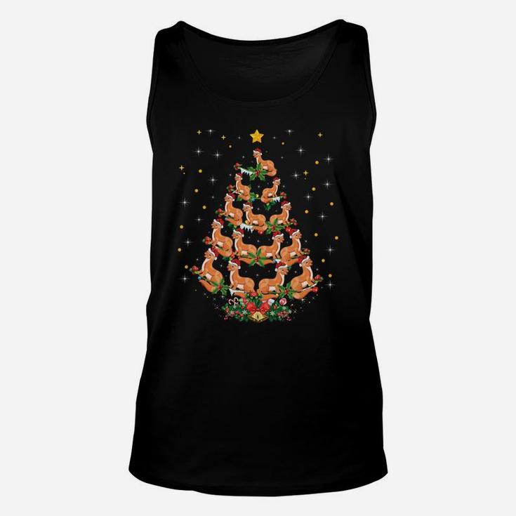 Funny Stoat Animal Lover Xmas Gift Stoat Christmas Tree Sweatshirt Unisex Tank Top