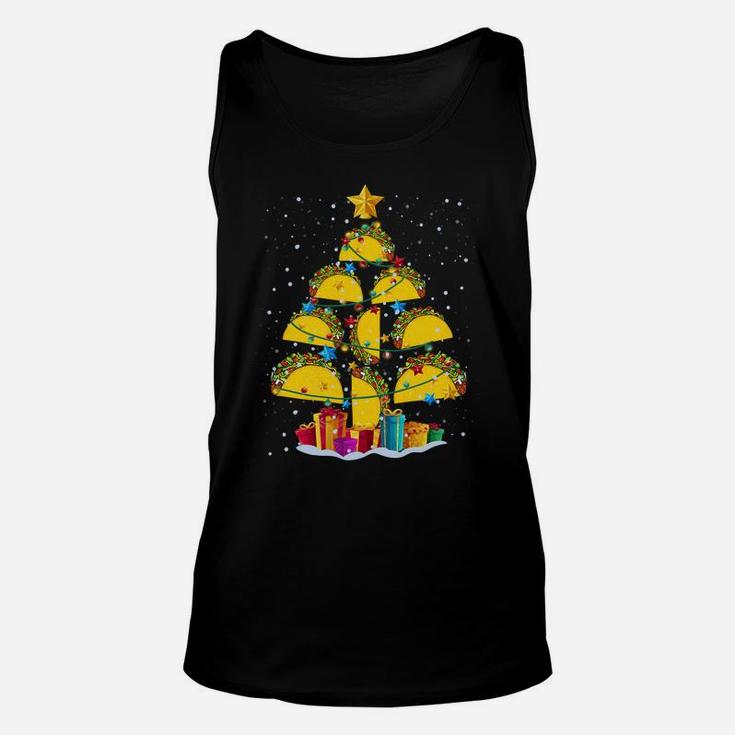 Funny Tacos Lovers Christmas Tree Noel Favorite Foods Xmas Sweatshirt Unisex Tank Top