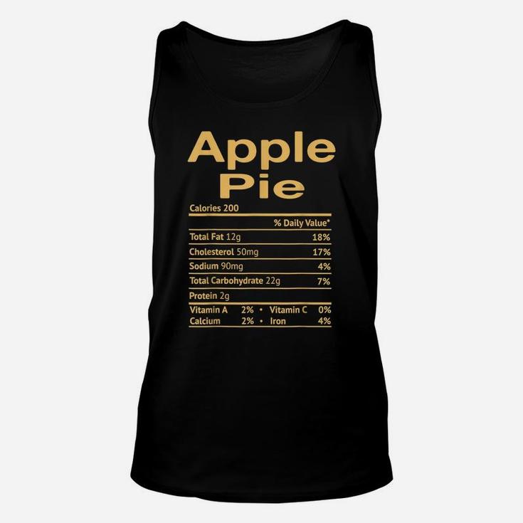 Funny Thanksgiving Christmas Food Apple Pie Nutrition Facts Unisex Tank Top