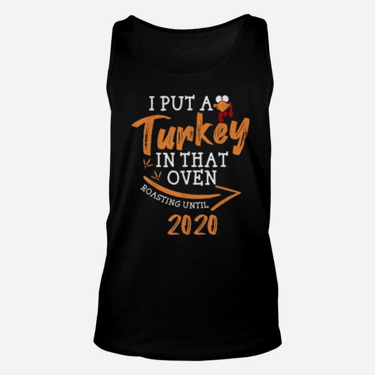 Funny Thanksgiving Pregnancy Announcement Unisex Tank Top