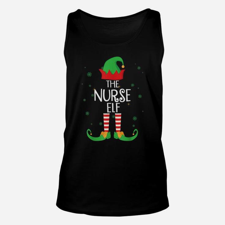 Funny The Nurse Elf Matching Family Group Gift Christmas Unisex Tank Top