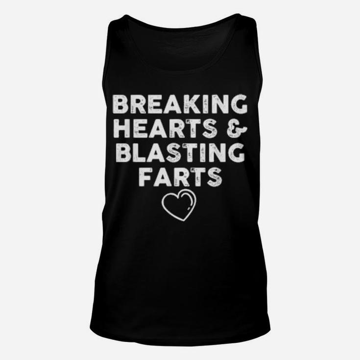 Funny Valentine's Day Breaking Hearts And Blasting Farts Unisex Tank Top