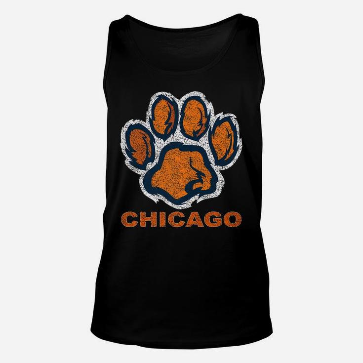 Funny Vintage Foot Paw Bear Orange Chicago Gifts Unisex Tank Top