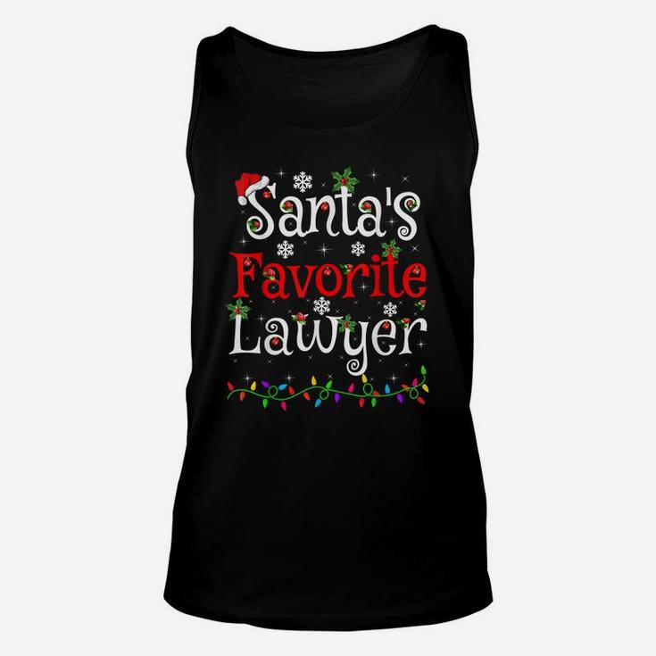 Funny Xmas Lighting Santa's Favorite Lawyer Christmas Unisex Tank Top