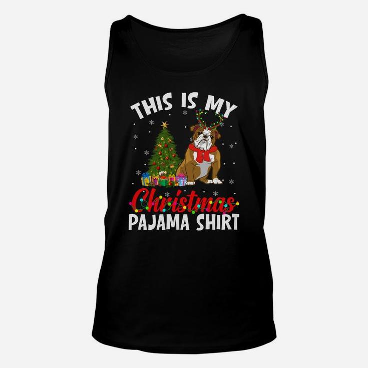 Funny Xmas This Is My Christmas English Bulldog Pajama Unisex Tank Top