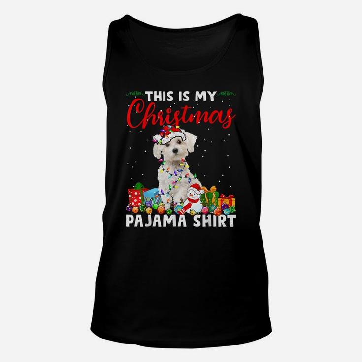 Funny Xmas This Is My Christmas Maltese Dog Pajama Unisex Tank Top