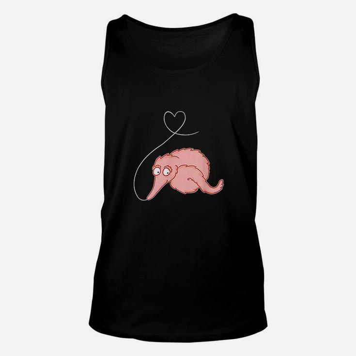 Fuzzy Worm On A String Meme With Heart Unisex Tank Top