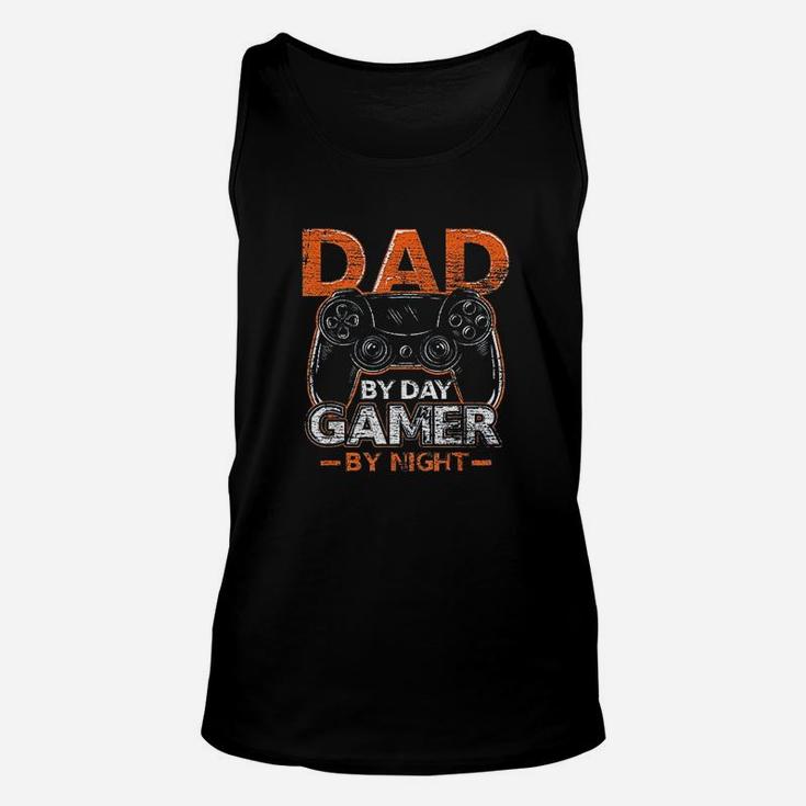 Gaming Gift Dad By Day Gamer By Night Dad Jokes Unisex Tank Top
