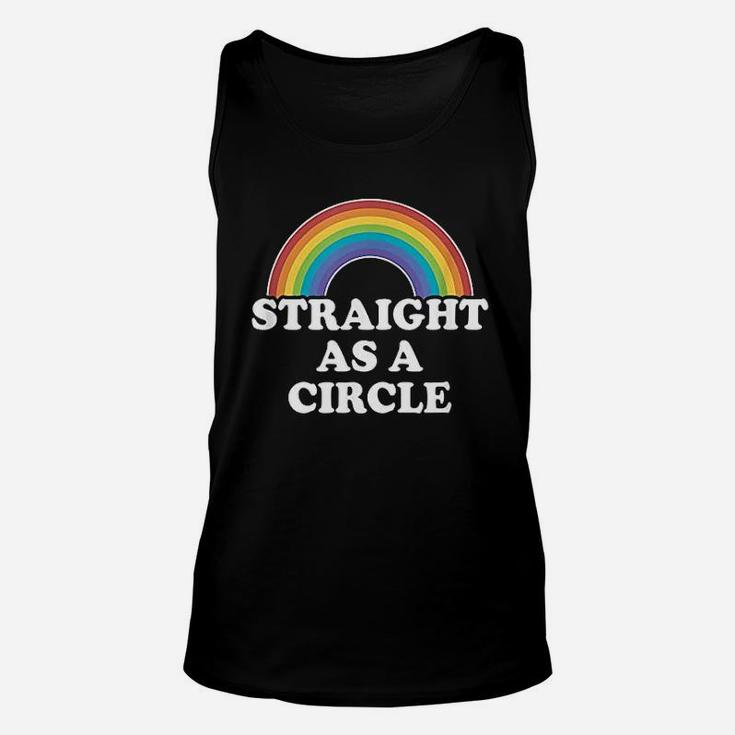 Gay Pride Men Women Lgbt Rainbow Straight As A Circle Unisex Tank Top