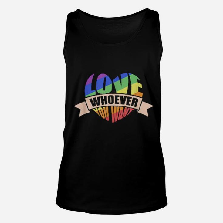 Gay Pride Rainbow Flag Lgbt Community Love Who You Want Unisex Tank Top